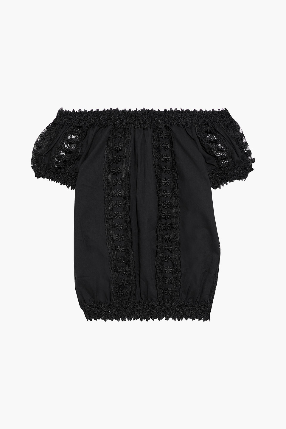 Charo Ruiz Ibiza Woman Maca Off-the-shoulder Cotton-blend Voile Blouse Black Size S