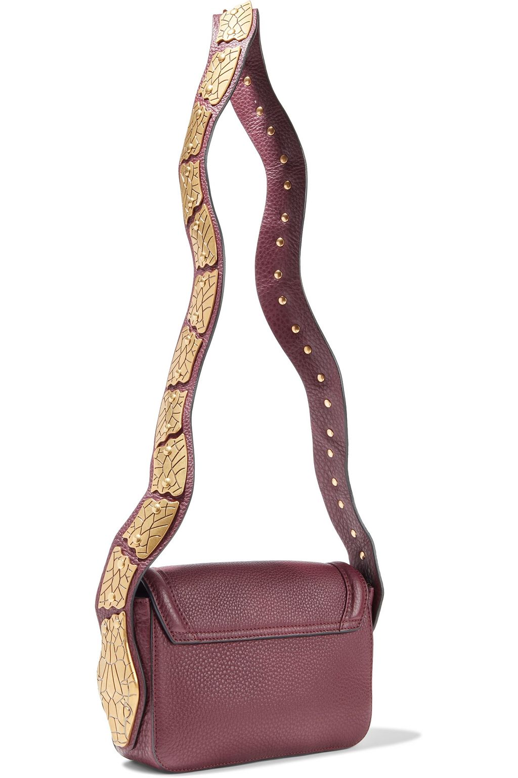 RED(V) Sin verzierte Schultertasche aus Narbenleder