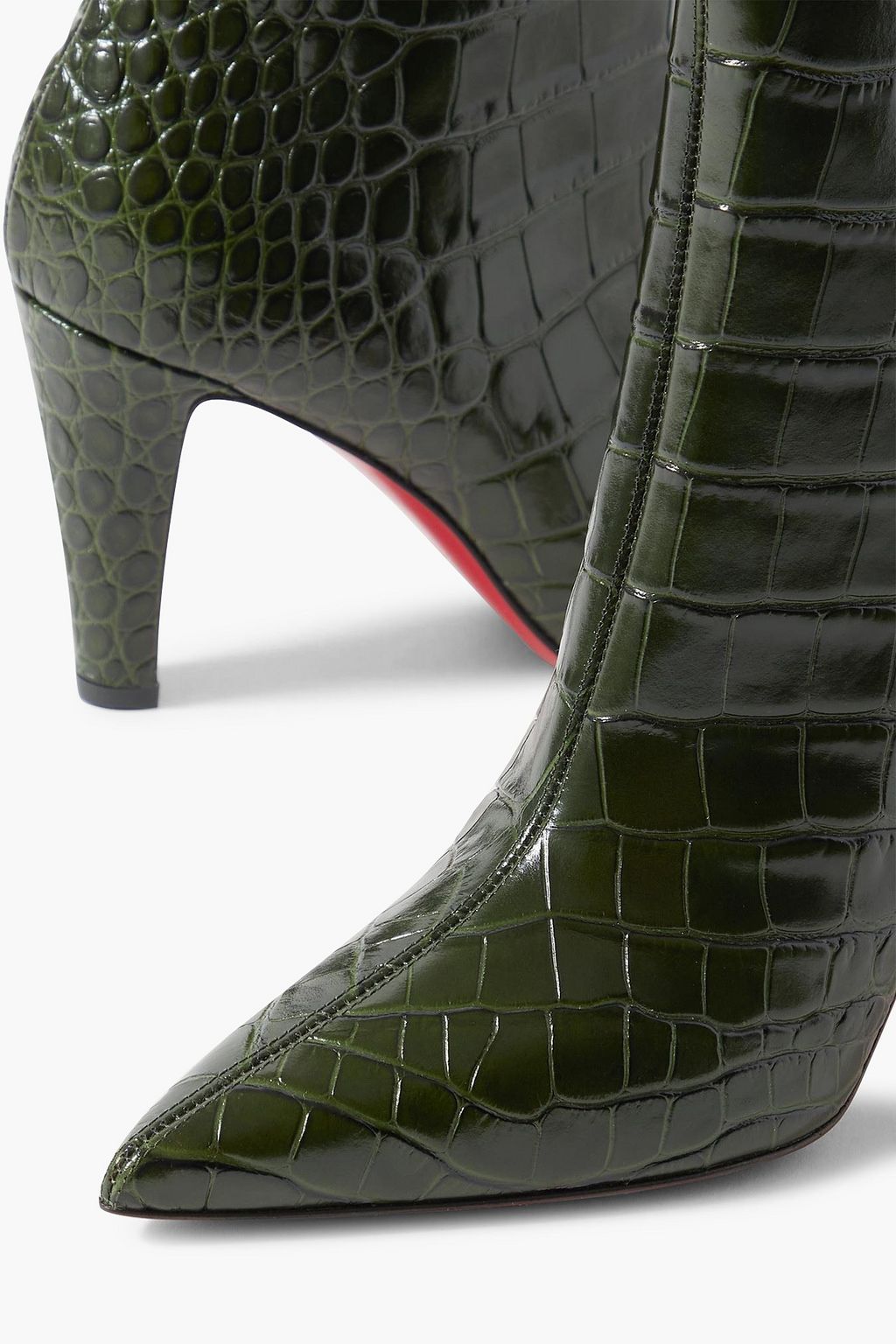 CHRISTIAN LOUBOUTIN Slimini 85 croc-effect leather ankle boots