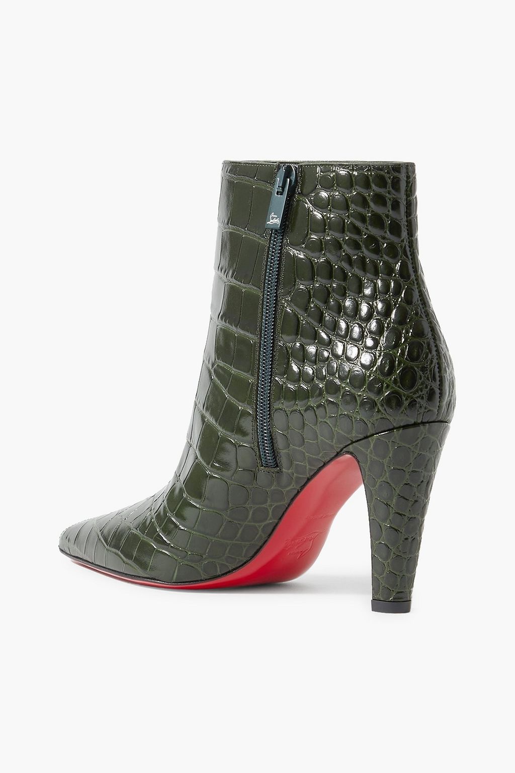 CHRISTIAN LOUBOUTIN Slimini 85 croc-effect leather ankle boots