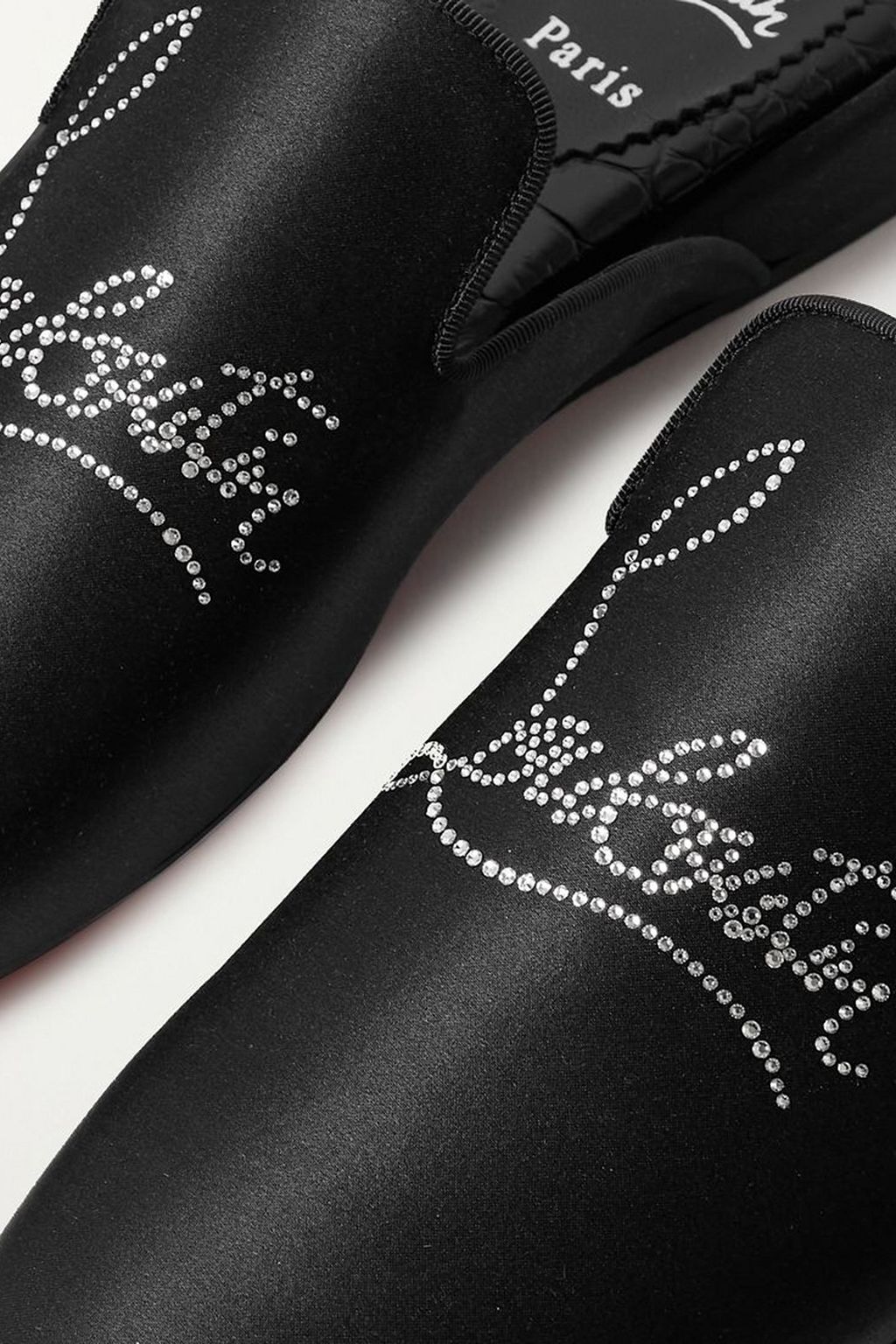 CHRISTIAN LOUBOUTIN Donna crystal-embellished satin slippers