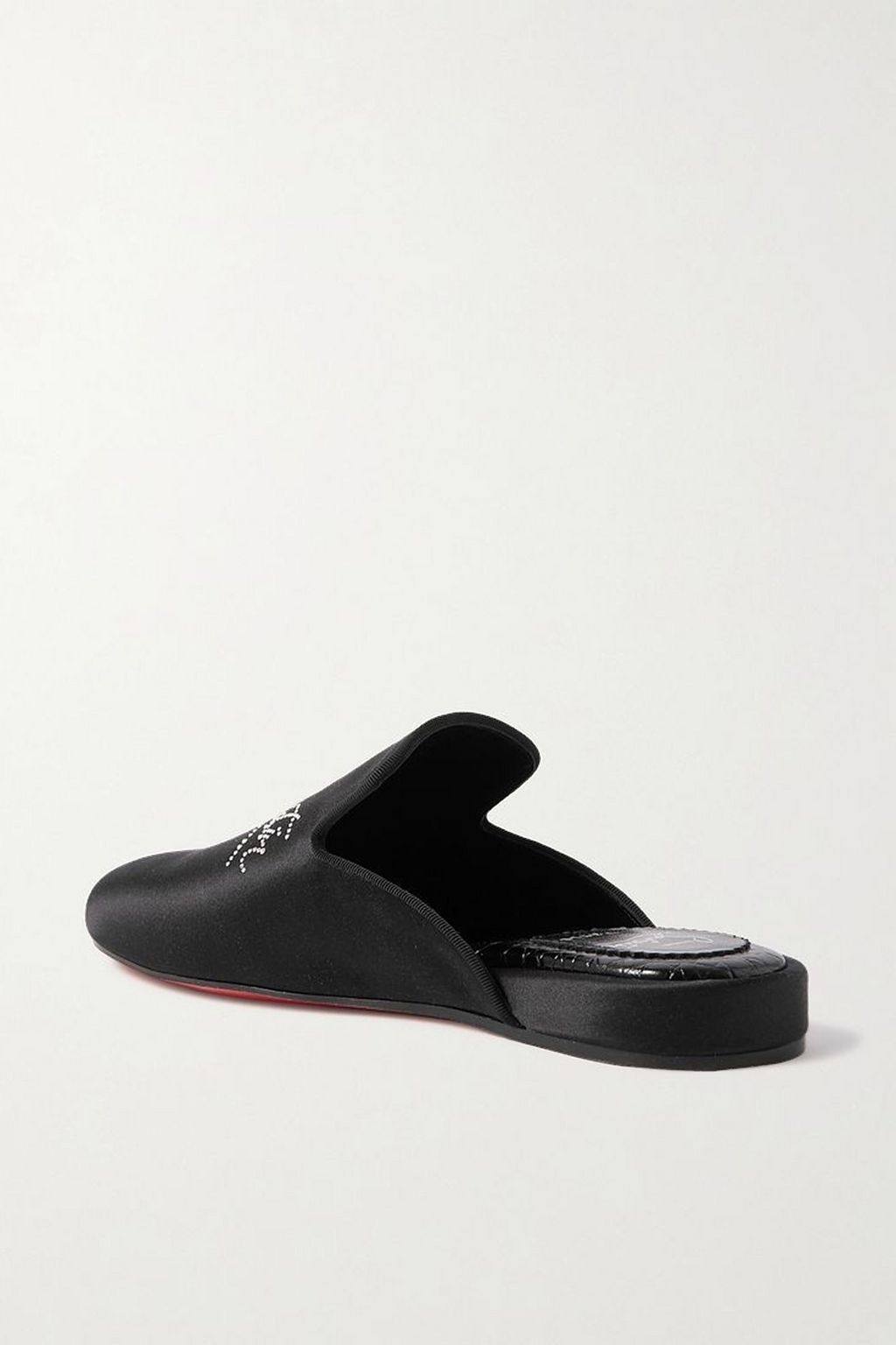 CHRISTIAN LOUBOUTIN Donna crystal-embellished satin slippers
