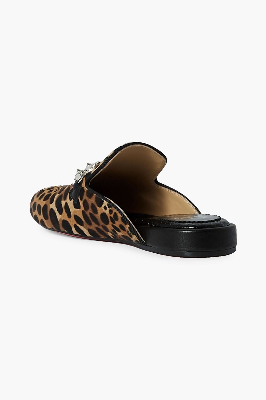 CHRISTIAN LOUBOUTIN Coolito Swing embellished leopard-print calf hair slippers