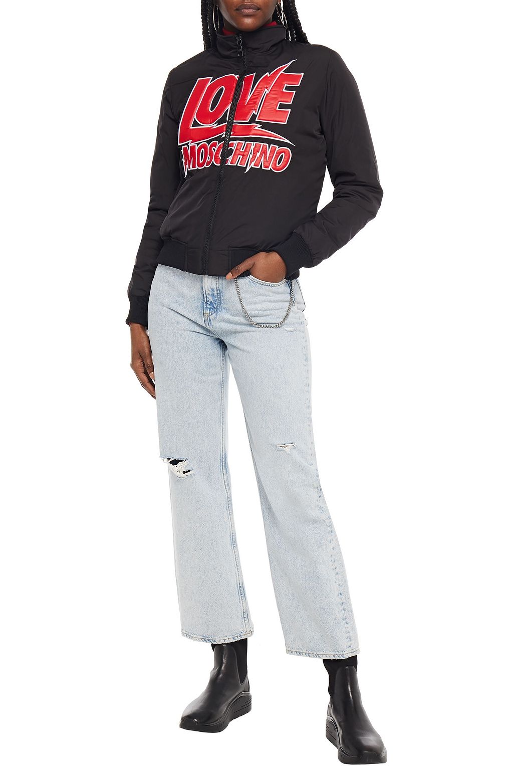 LOVE MOSCHINO Embroidered shell jacket