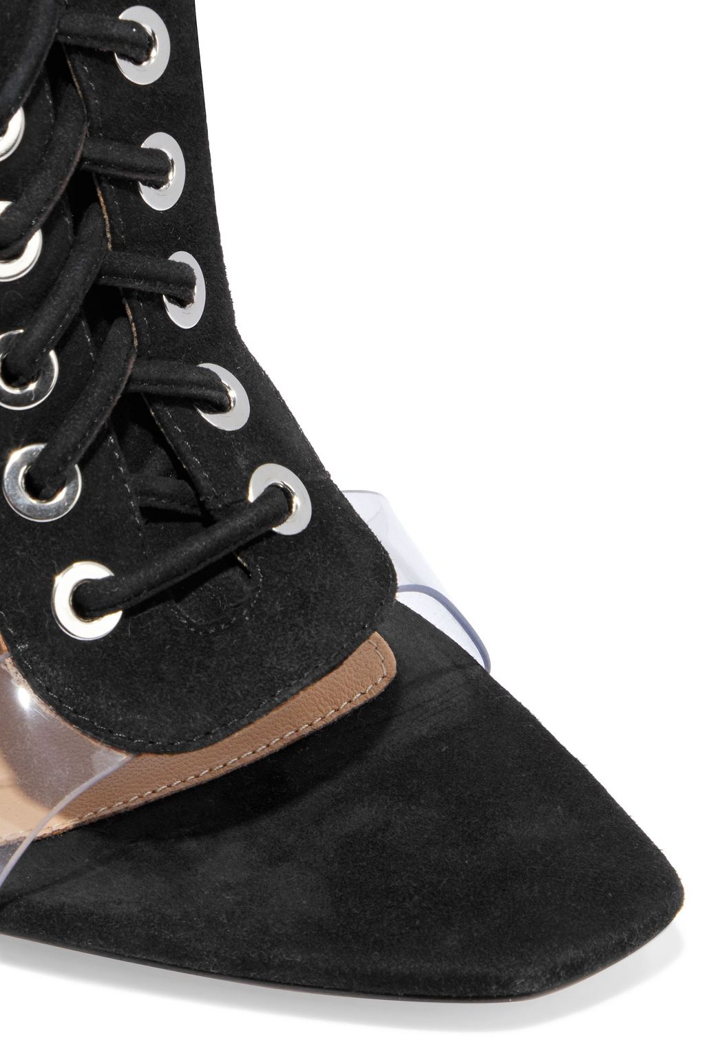SERGIO ROSSI sr Milano 105 lace-up suede and PVC sandals