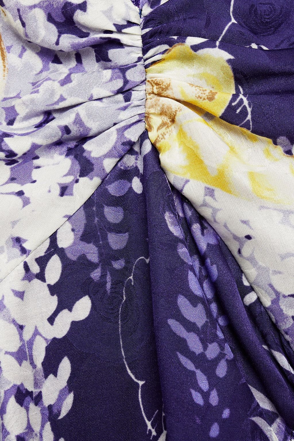 ETRO アシンメトリー プリントフローラルジャカード ミディワンピース