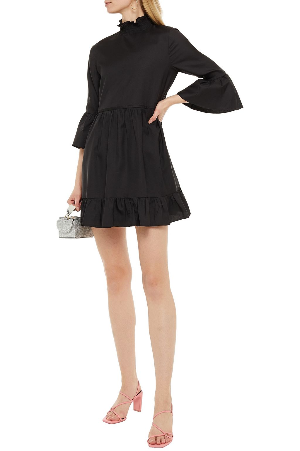 ALICE + OLIVIA Aislyn gathered satin-crepe mini dress