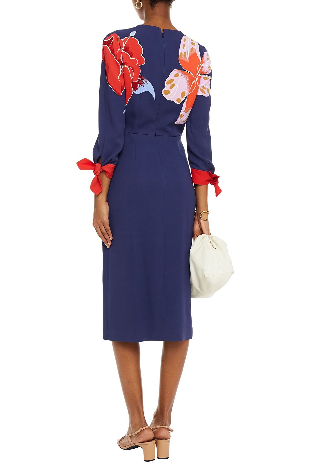 Indigo Floral-print stretch-crepe midi dress | Sale up to 70% off | THE OUTNET | ETRO | THE OUTNET