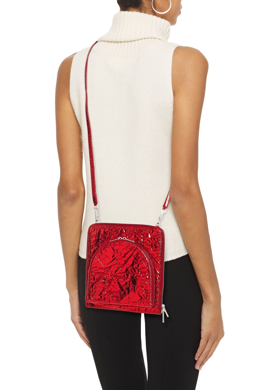 RICK OWENS Moon Pocket crinkled faux leather shoulder bag