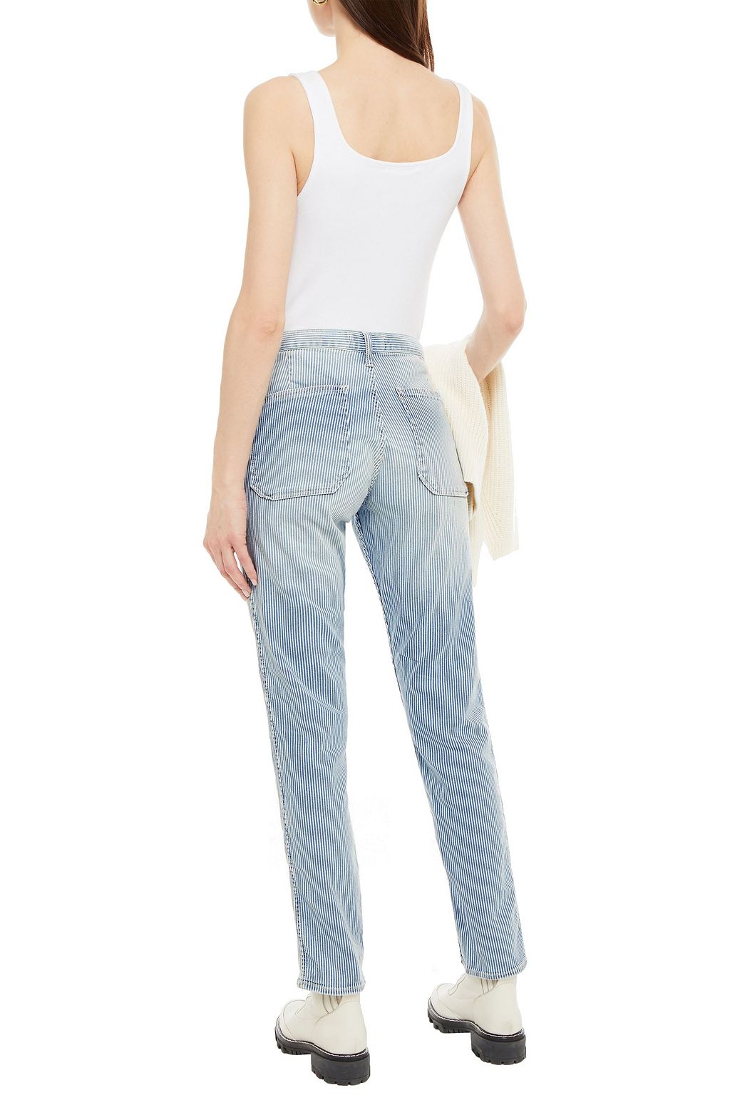 BA&SH Rmarc striped mid-rise slim-leg jeans