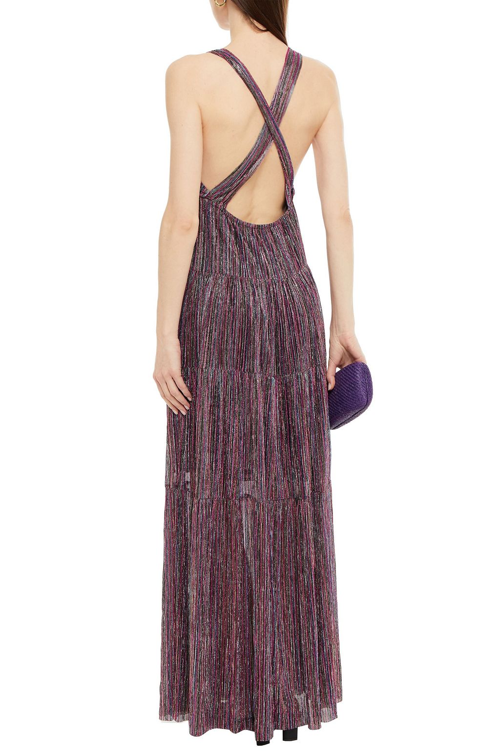 BA&SH Gathered metallic jersey dress