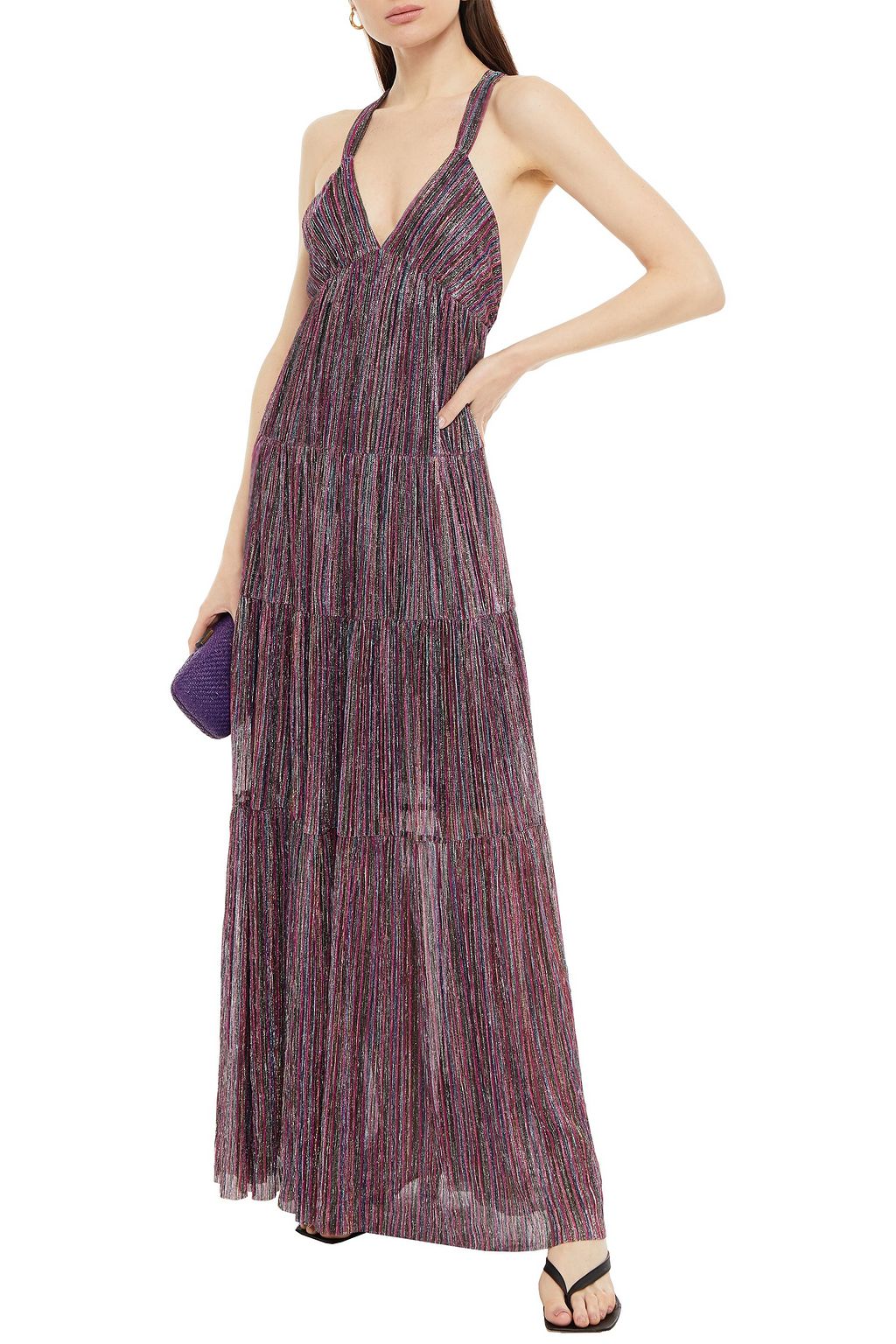BA&SH Gathered metallic jersey dress
