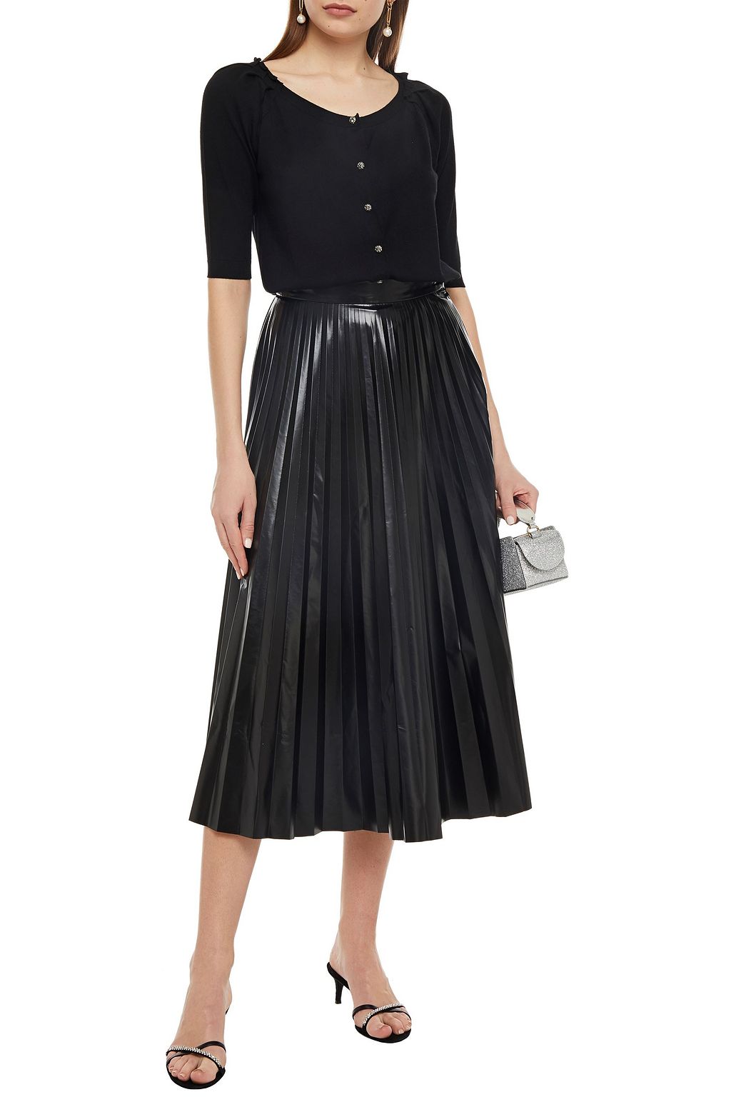 DOLCE&GABBANA Pleated wool cardigan