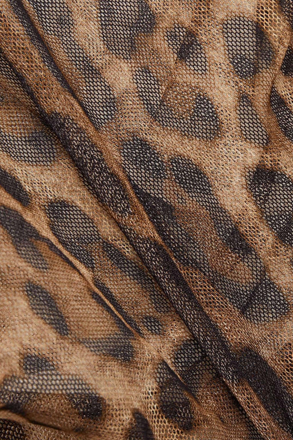 DOLCE&GABBANA Gathered leopard-print cotton-tulle maxi dress