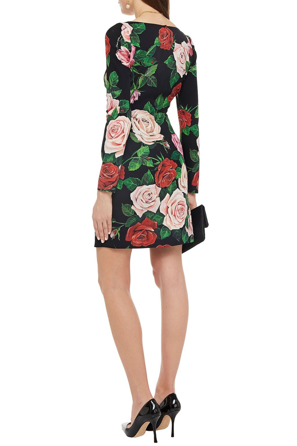 DOLCE&GABBANA Wrap-effect floral-print silk-blend crepe de chine mini dress