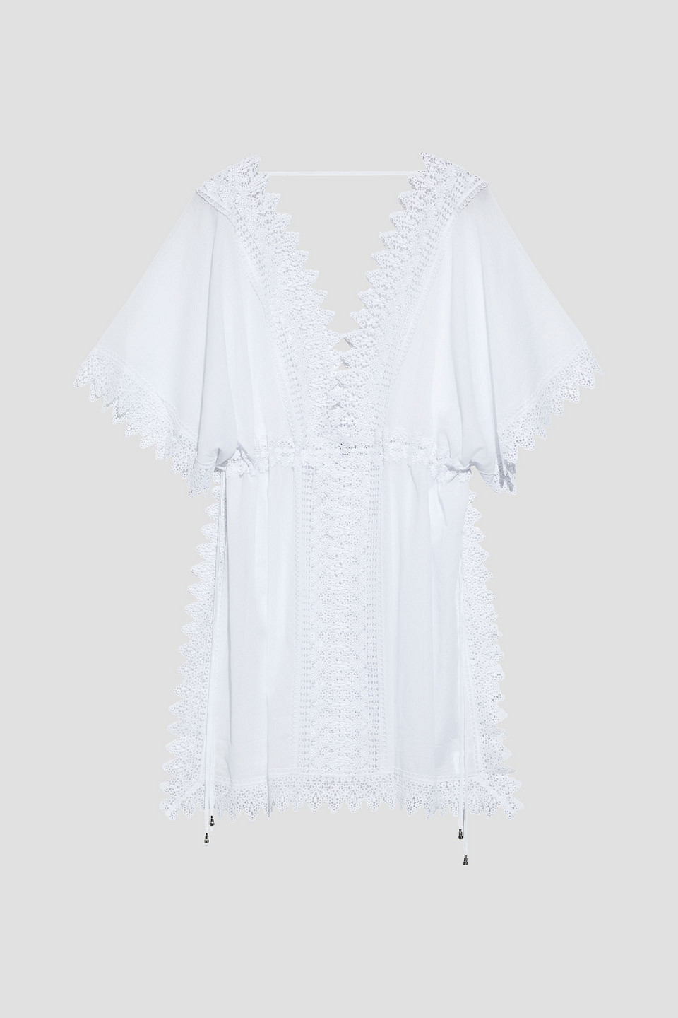 Charo Ruiz Ibiza Woman Alaya Crocheted Lace-trimmed Cotton-blend Voile Coverup White Size L