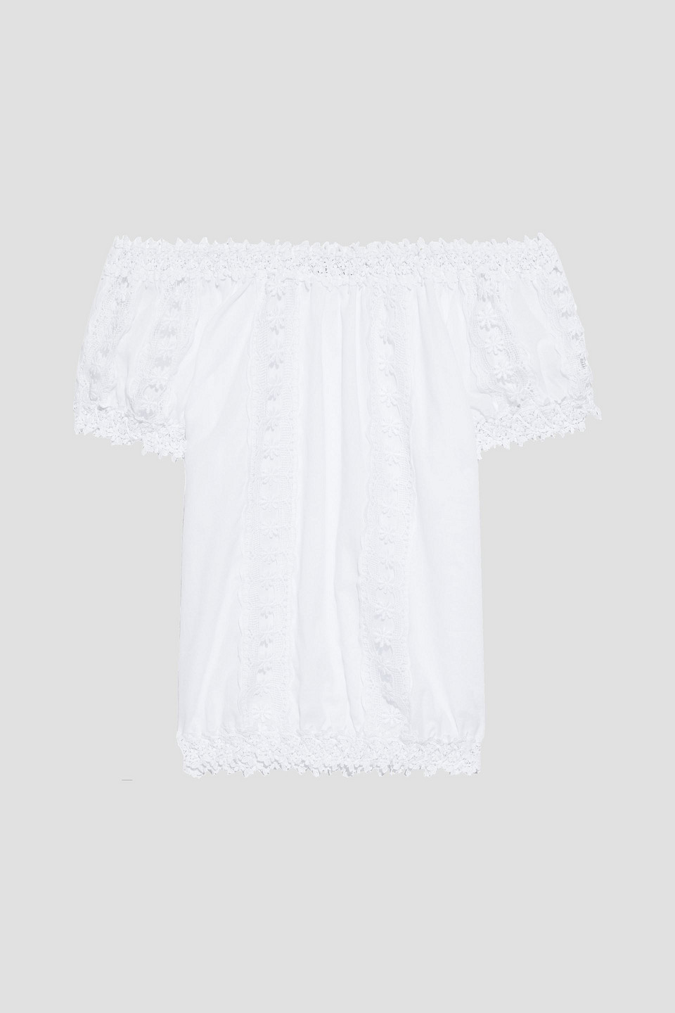Charo Ruiz Ibiza Woman Maca Off-the-shoulder Cotton-blend Voile Blouse White Size XL