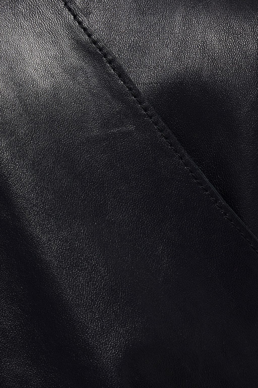 STAND STUDIO Elysia gathered leather wrap dress
