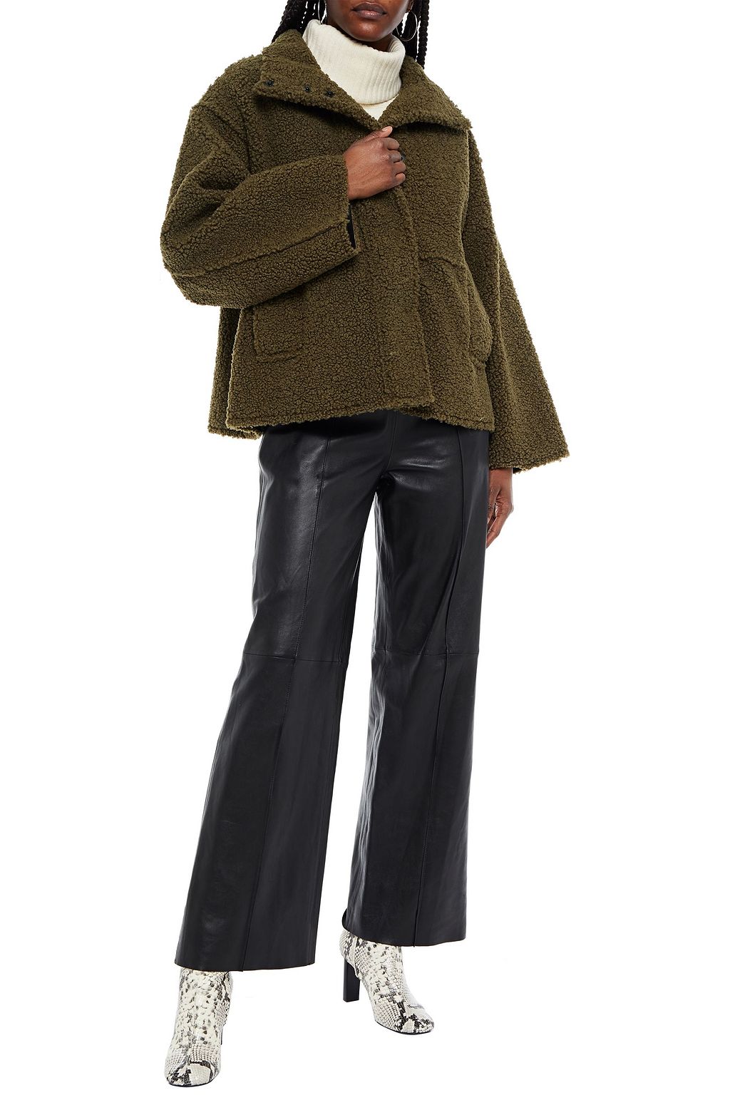 STAND STUDIO Hazel faux shearling jacket