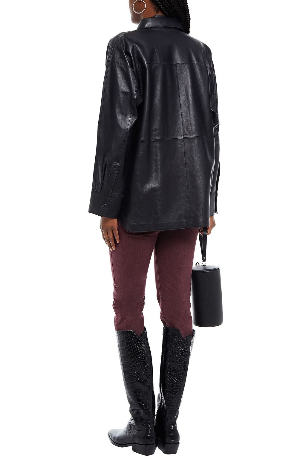 STAND STUDIO Dee oversized leather shirt
