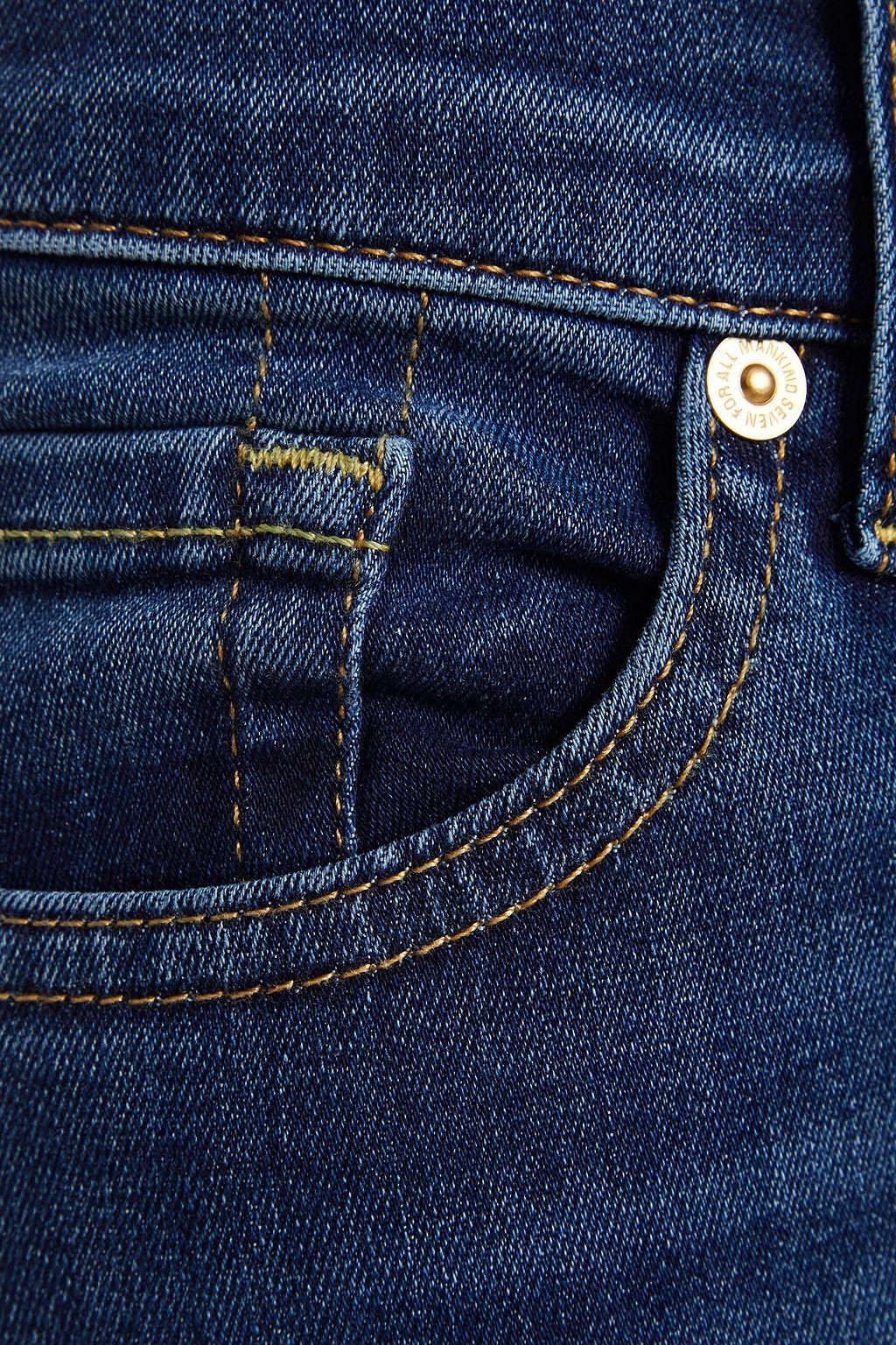 7 FOR ALL MANKIND Cropped faded low-rise slim-leg jeans