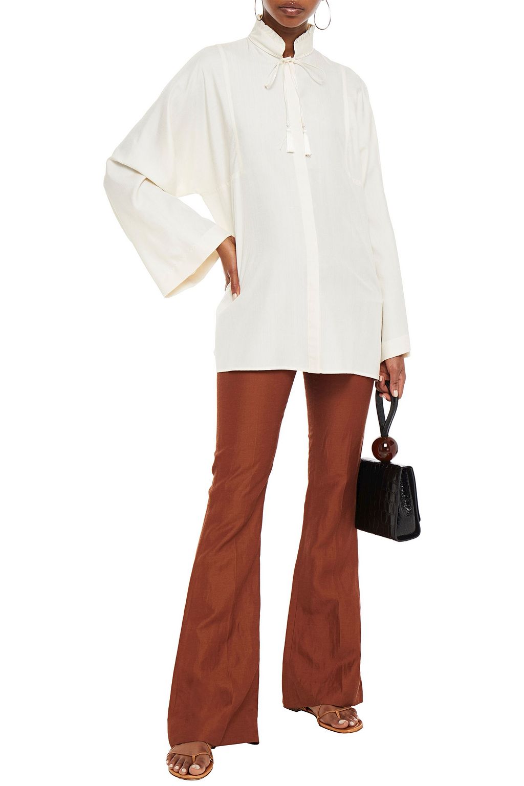 ETRO Ruffle-trimmed silk shirt