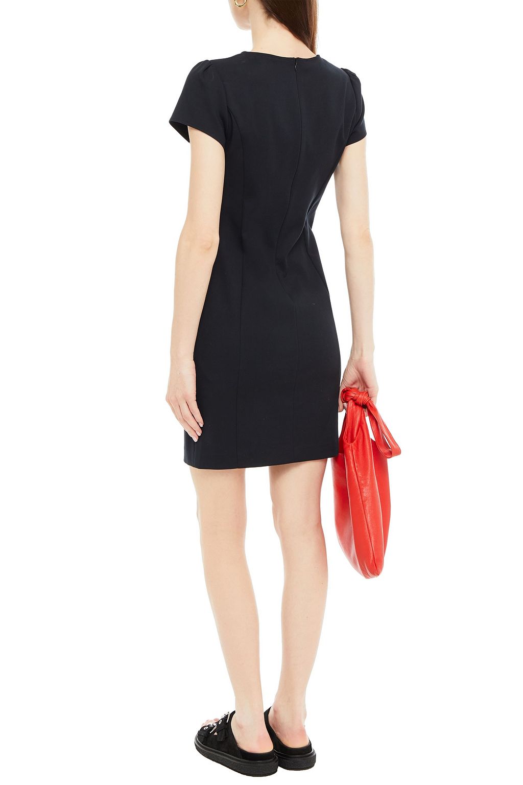 LOVE MOSCHINO Crystal-embellished printed cotton-blend jersey mini dress