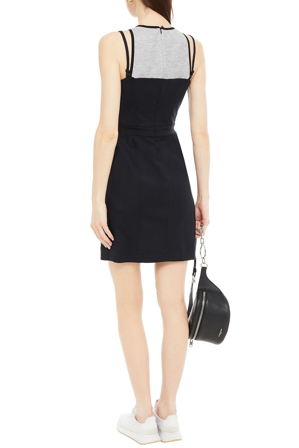 LOVE MOSCHINO Two-tone cotton-blend stretch-jersey mini dress