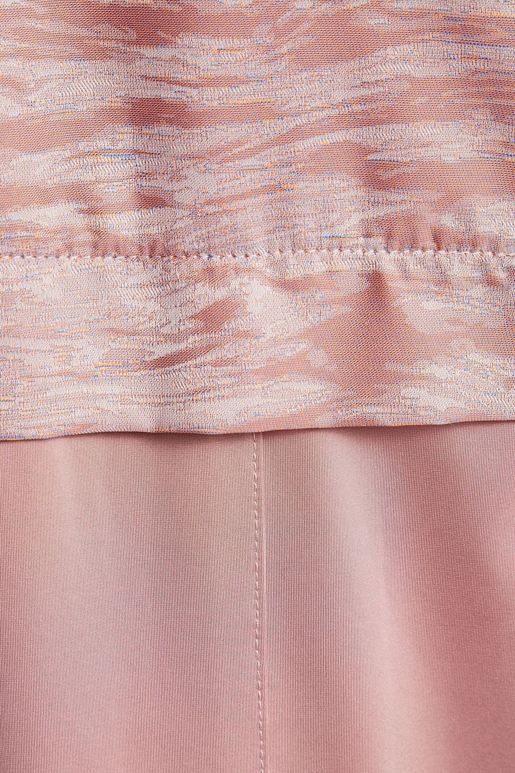 LANSTON SPORT Dean layered stretch-jacquard and jersey hoodie