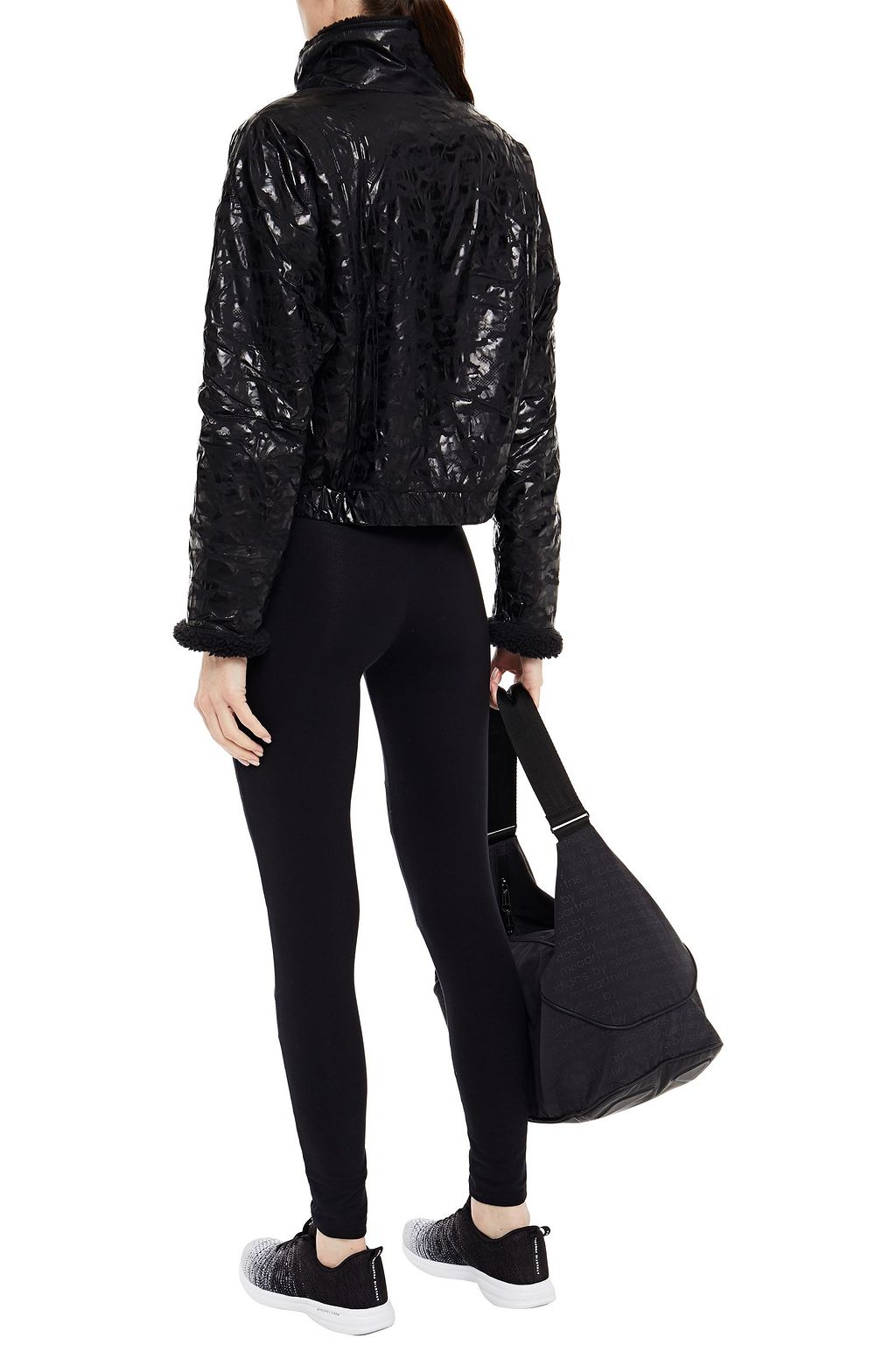 LANSTON SPORT Faux shearling-trimmed printed shell jacket