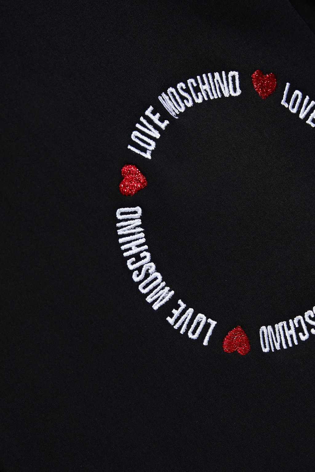 LOVE MOSCHINO Embroidered woven hooded jacket