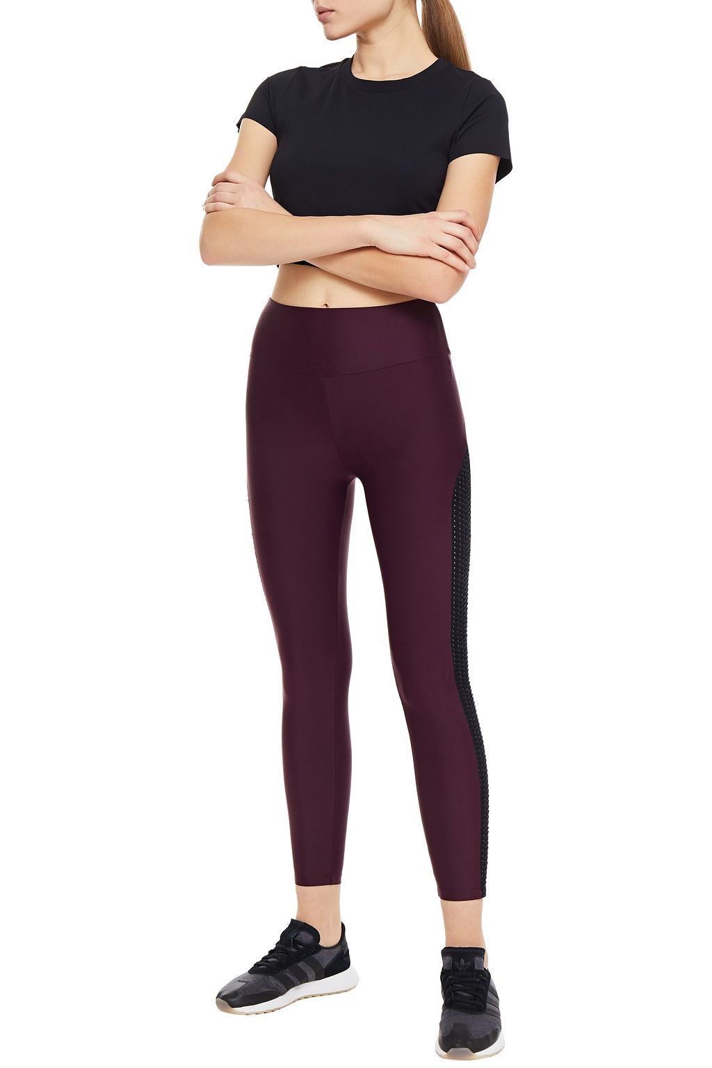 LANSTON SPORT Cliff mesh-trimmed stretch leggings