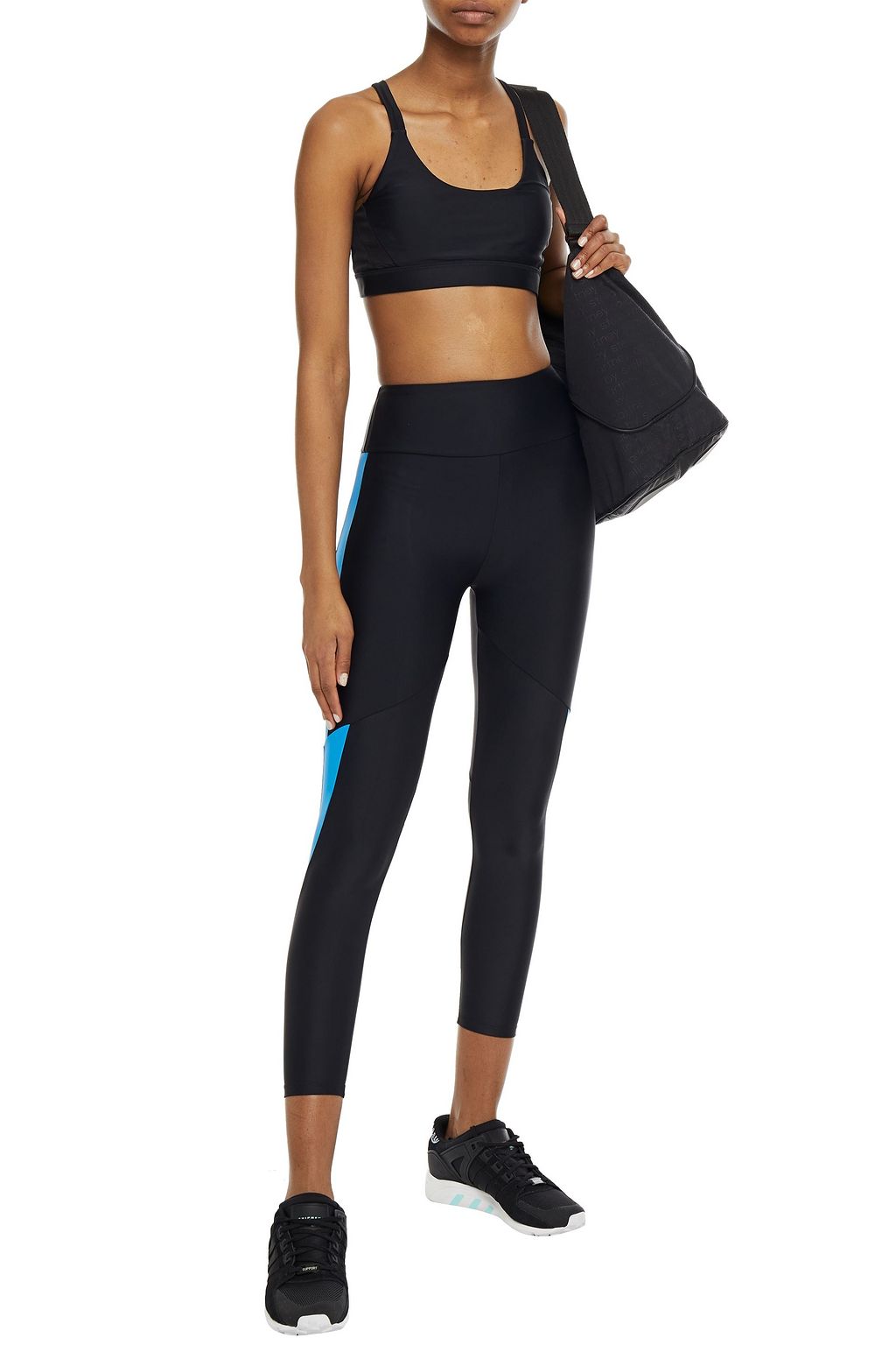 LANSTON SPORT Jay stretch and ribbed jersey sports bra