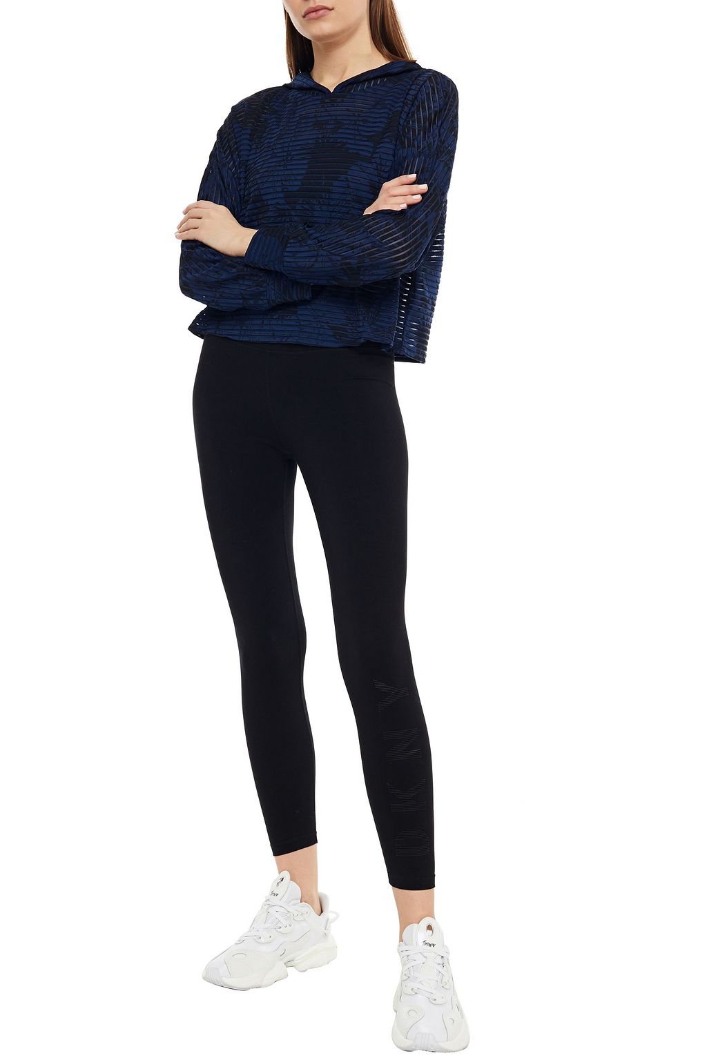 LANSTON SPORT Printed stretch-jacquard hoodie