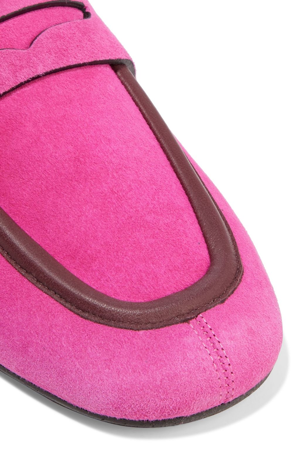 ISABEL MARANT Follan leather-trimmed suede slippers