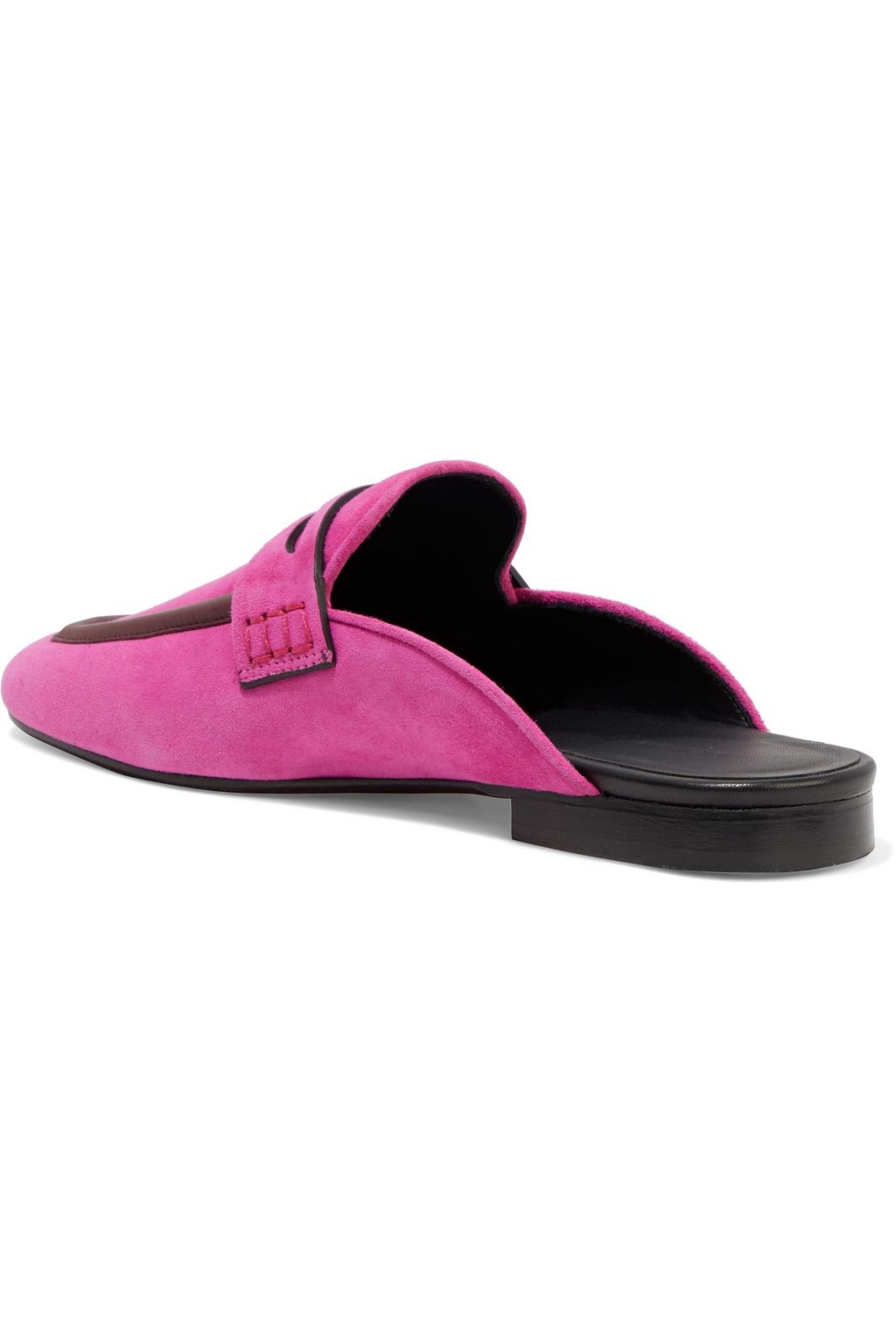 ISABEL MARANT Follan leather-trimmed suede slippers