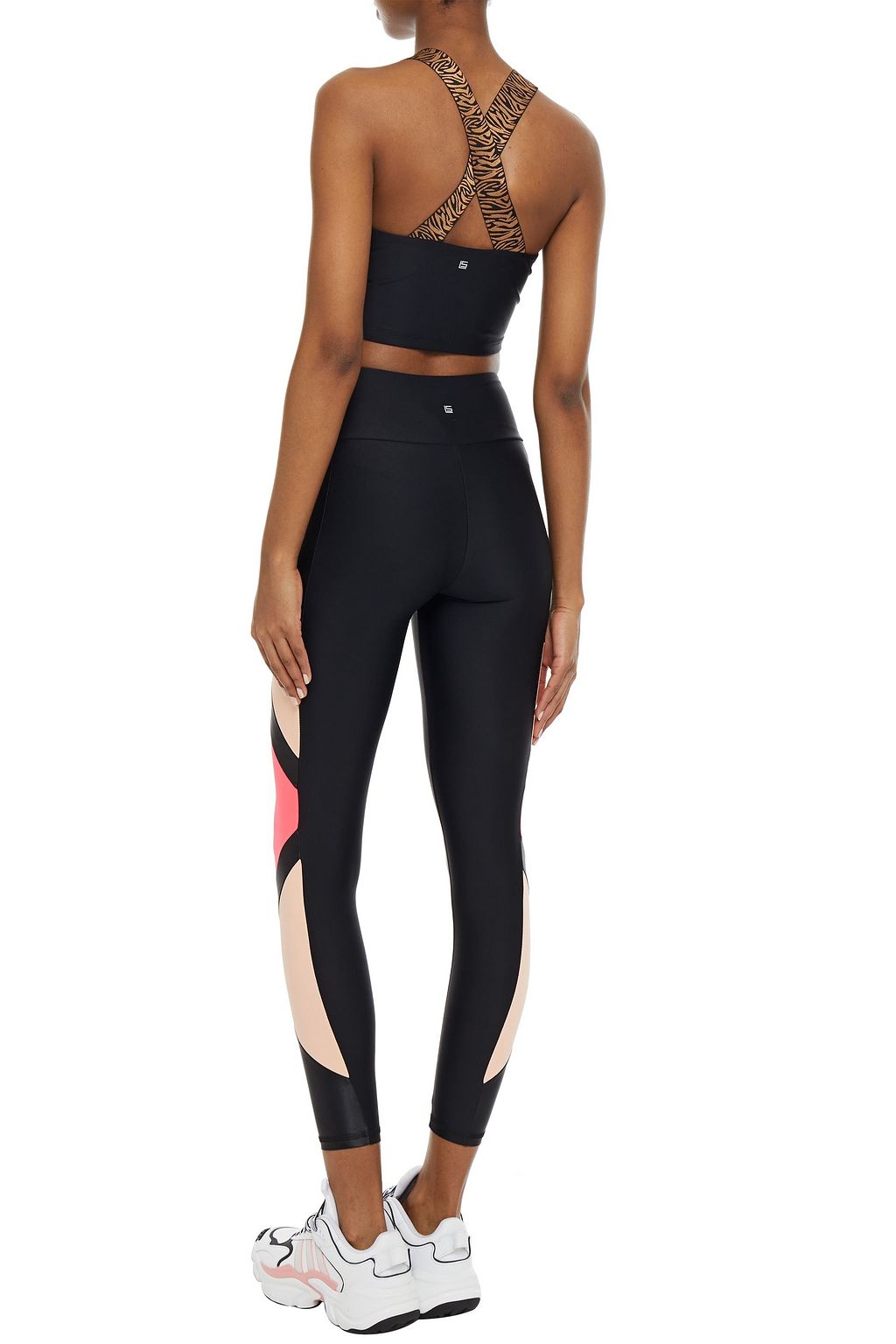 LANSTON SPORT Brayden jacquard-trimmed stretch sports bra