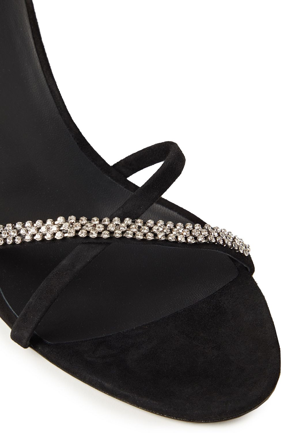 GIUSEPPE ZANOTTI Sandalen aus Veloursleder mit Kristallverzierung