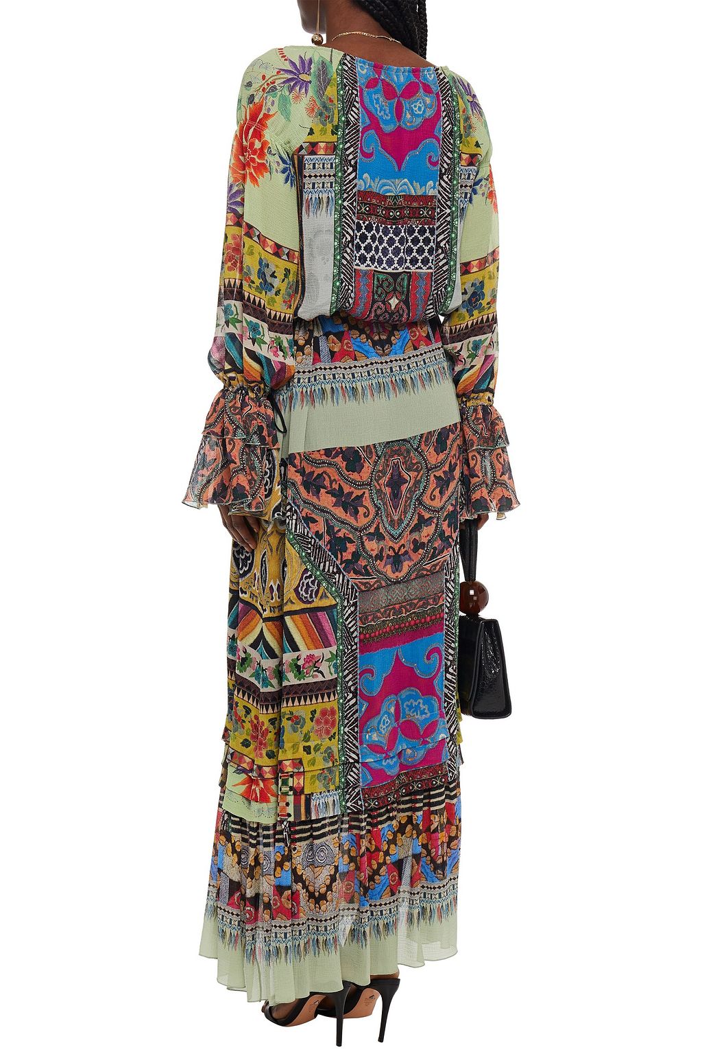 ETRO Tiered printed silk-gauze maxi dress
