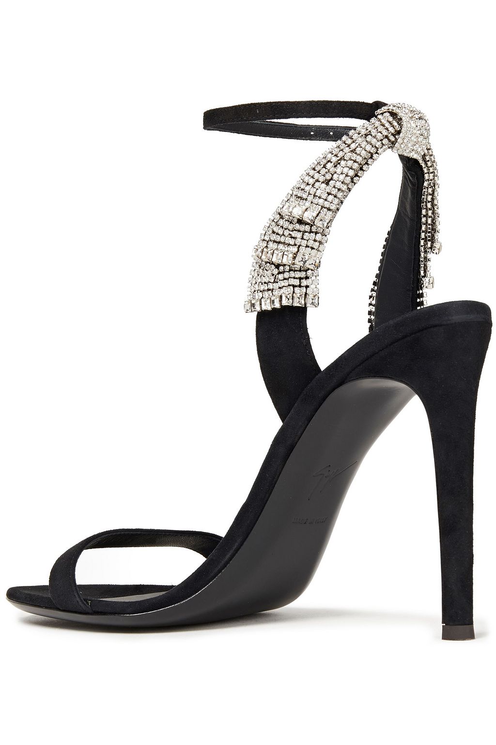 GIUSEPPE ZANOTTI Crystal-embellished suede sandals