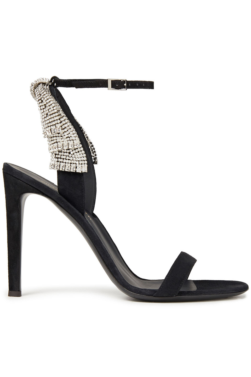 Crystal-embellished suede sandals