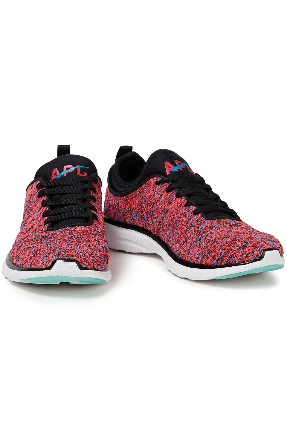 Apl Athletic Propulsion Labs Techloom Phanton Marled Mesh And Neoprene Trainers In Red