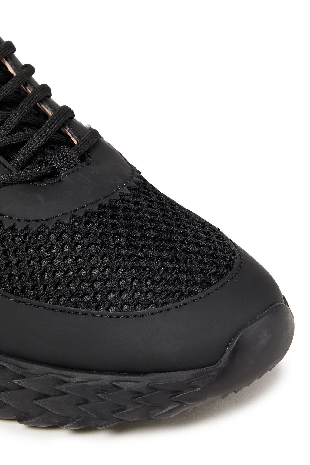 GIUSEPPE ZANOTTI Urchin leather and mesh sneakers