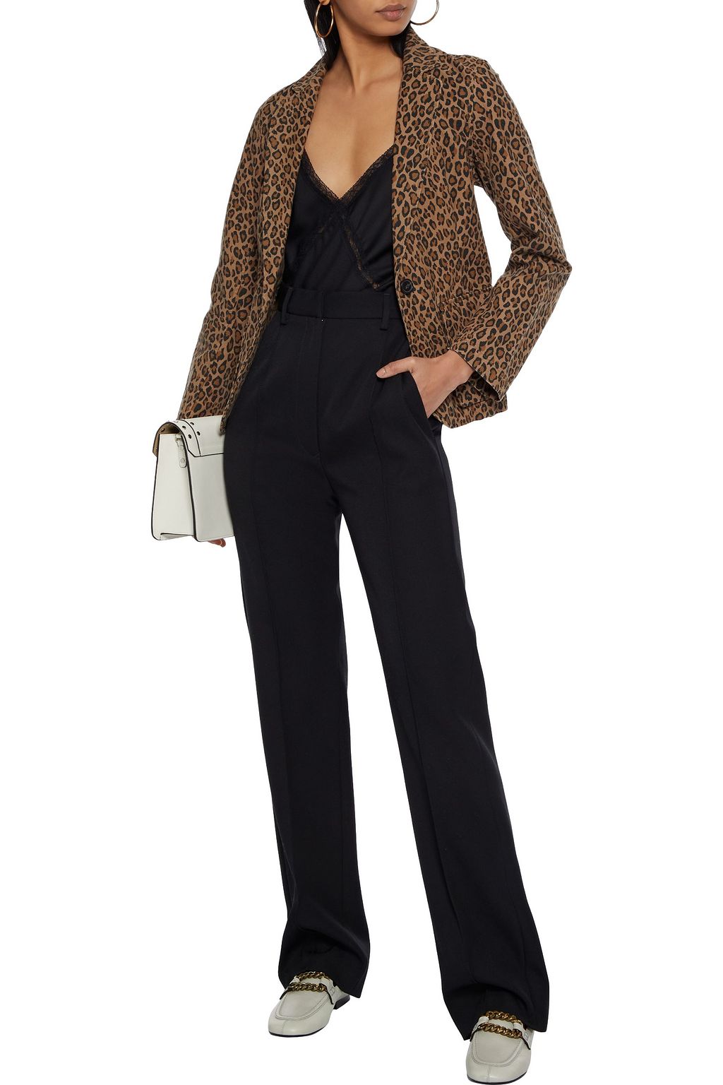 NILI LOTAN Addison leopard-print cotton-canvas blazer
