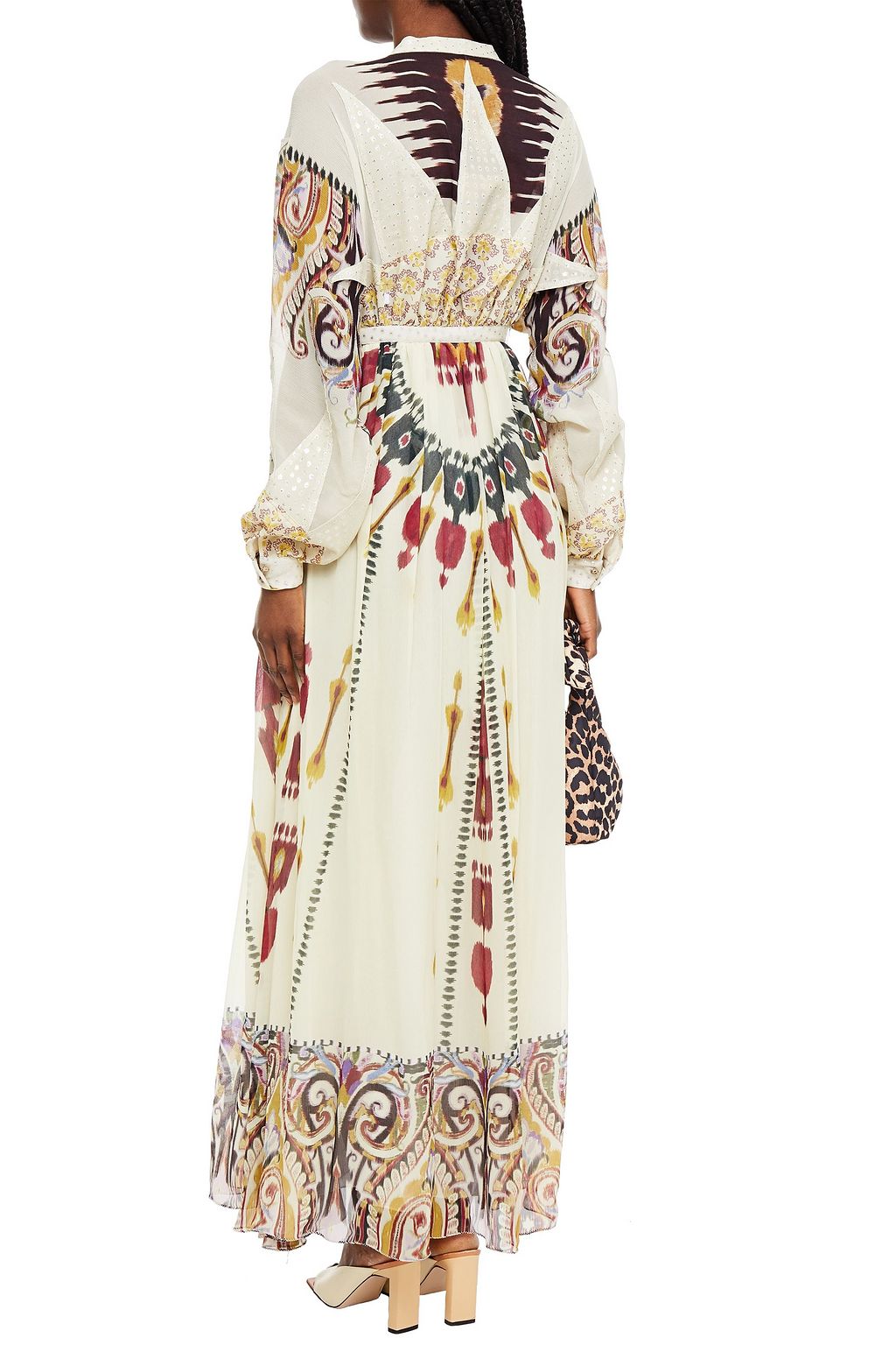 ETRO Fil coupé crepe de chine-paneled printed silk-georgette maxi dress