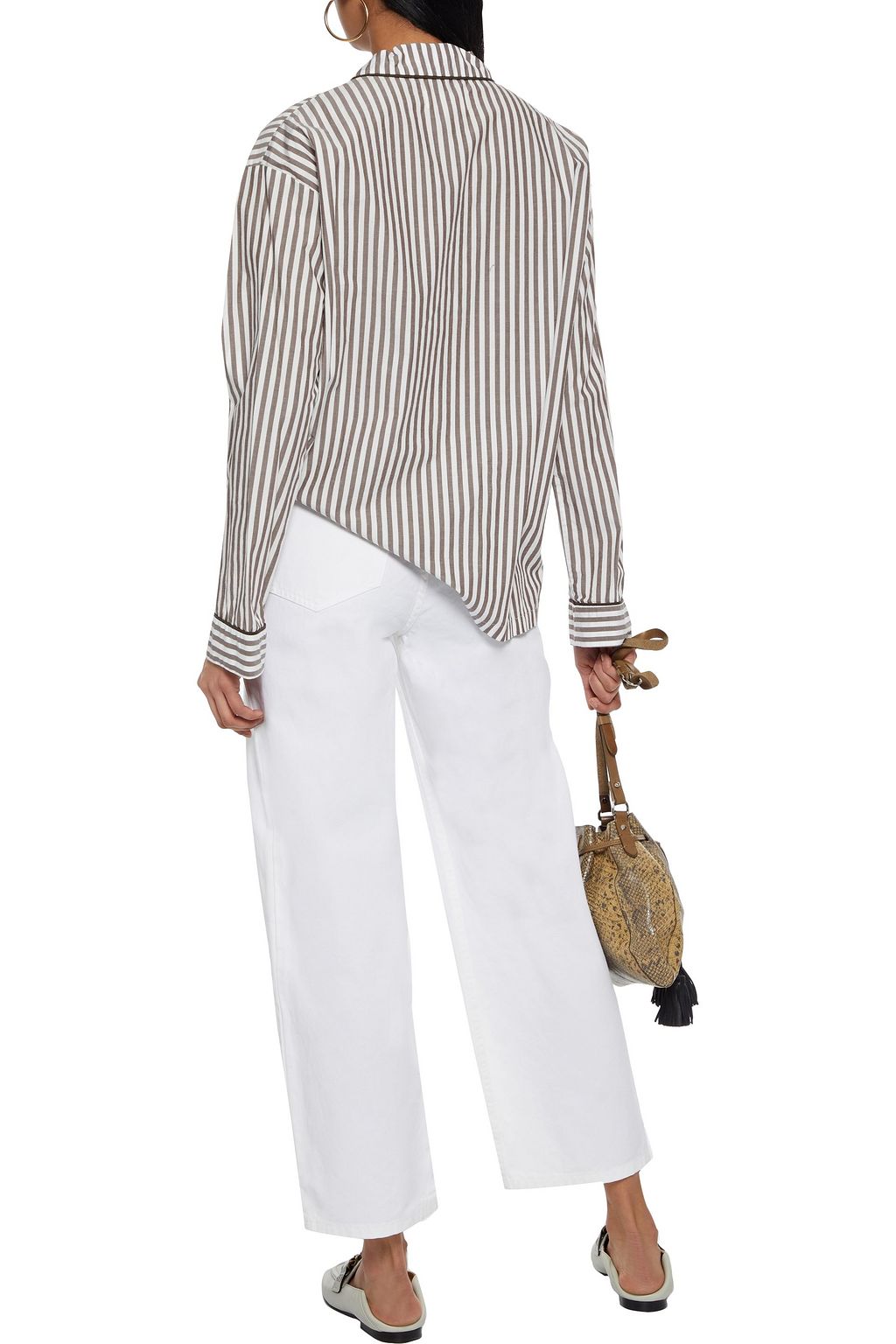 NILI LOTAN Lauren striped cotton-broadcloth shirt