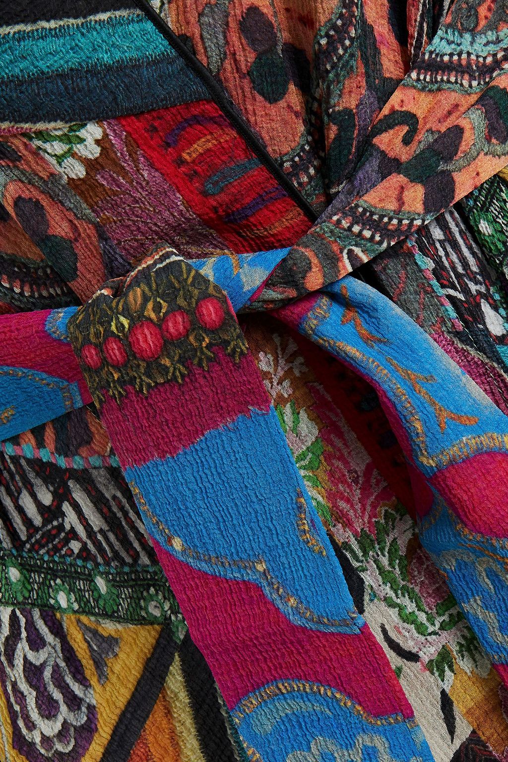 ETRO Split-side printed silk-gauze kimono