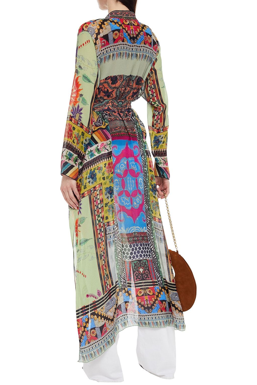ETRO Split-side printed silk-gauze kimono