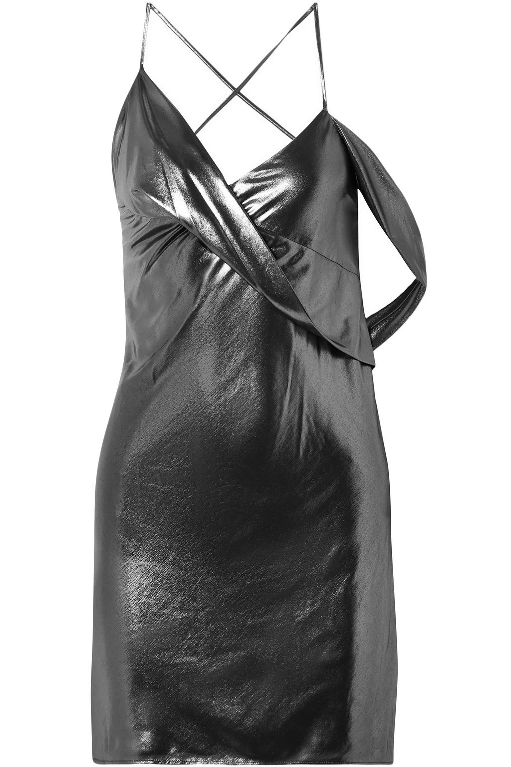 MICHELLE MASON Open-back draped lamé slip dress | Sale up to 70% off ...