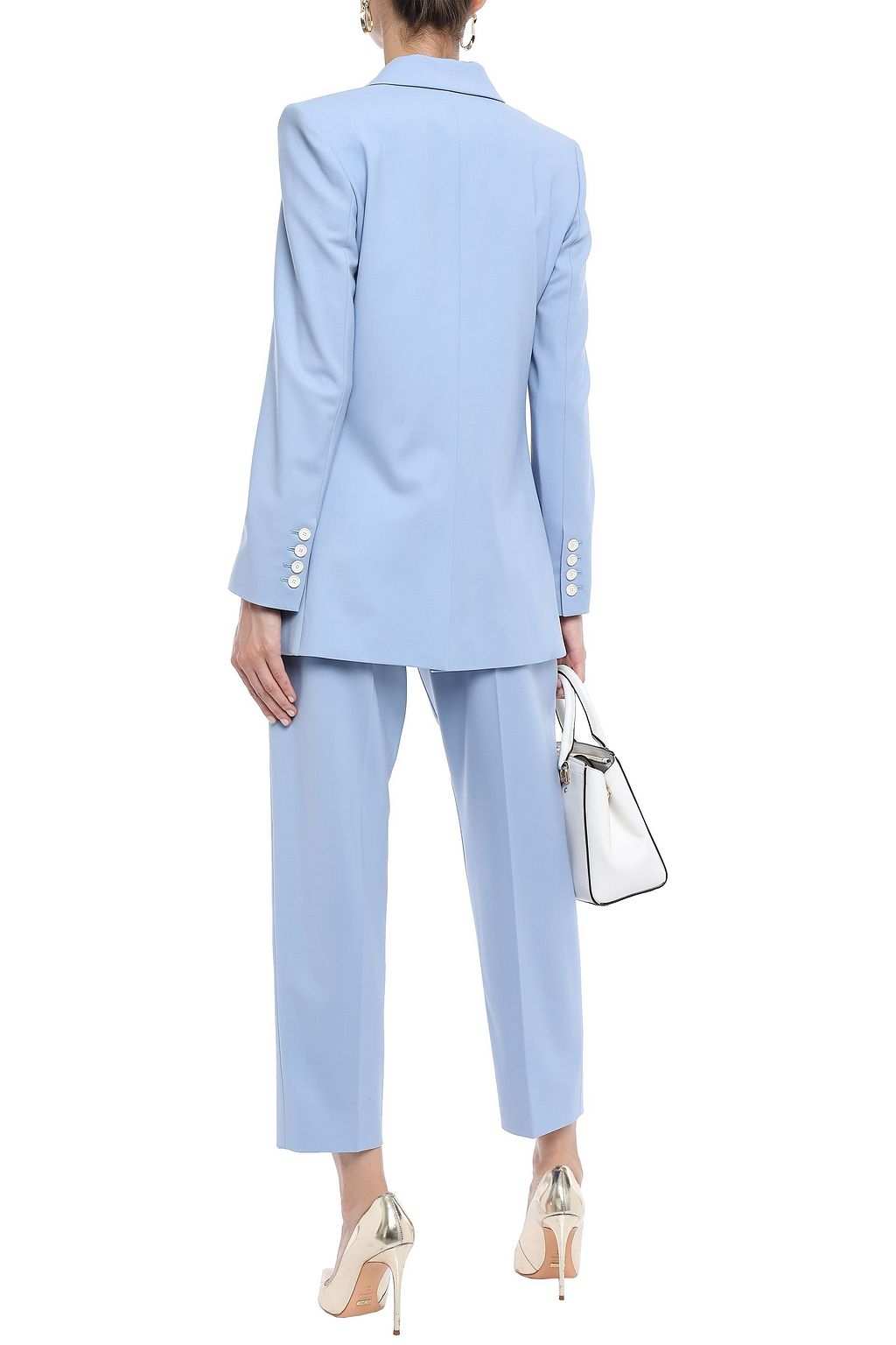 OSCAR DE LA RENTA Embellished stretch-wool twill blazer